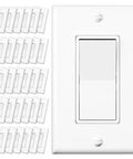 30 Pack Decorator Single Pole And 3 Way Light Switches UL Listed Ideal For Hallways And Large Rooms Easy Install For DIY Home Wiring And Quick Home Upgrades, white decorator switch