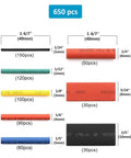 650 Pcs Heat Shrink Tubing Assortment Kit 2 To 1 Shrink Ratio Pro Grade Electrical Cables And Wires Insulation Protection