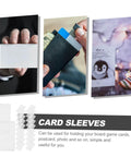 50 Pack Waterproof Card Sleeves With Magnetic Shielding Protectors for trading cards and collectibles, shown with diverse uses.