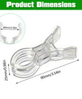 Premium Ten Pack Of Heavy Duty Spring Clips Measuring 3.5 Inches Featuring Transparent Plastic Build solid clip dimensions of 90mm by 25mm.