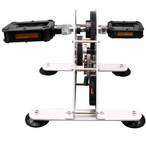 Pedal Power Generator With Dual USB Fast Charge And DC Jack Foot Crank Charging Station, portable design with sturdy metal gears.