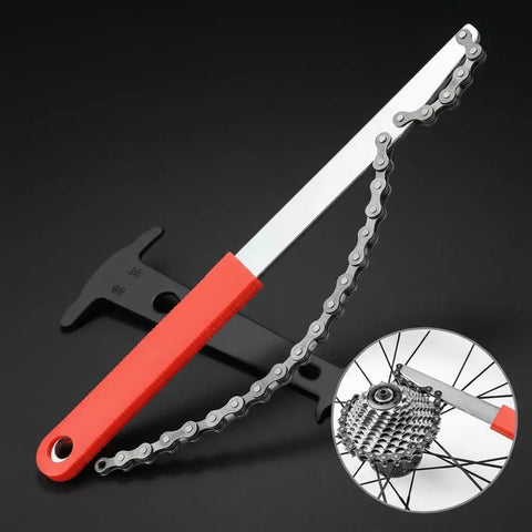 DIY Friendly Pro Level Cassette Removal Tool Set With Chain Whip, Chain Wrench And Lockring Tool For 7 To 12 Speed Cassettes, shown.