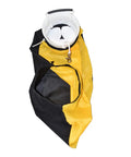 No Fuss Lobster Resort Catch Bag With Side Zipper For Scuba Diving, Yellow, showing trapdoor lid and stainless steel hook