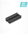 DIP IC Socket Adapter Kit 26 Pieces Set With 18 Pin 7.62mm Row Pitch And 2.54mm 0.1 Inch Pitch for Breadboard Projects