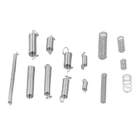 Heavy Duty Galvanized Steel Spring Assortment Kit 200Pcs With Compression And Extension Springs in various sizes on white background