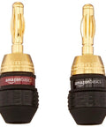 Straight Up Reliable 24K Gold Plated Banana Plugs Speaker Wire Connectors, 12 Pair Set, sturdy and self-crimping.