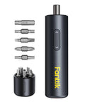 Capsule Cordless Screwdriver All In One Kit With High Torque, Ultra Compact 150mm Design with bits displayed
