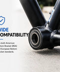 19mm American BMX Bottom Bracket Kit With Cups, Washers And Spacer Tube, Sealed Bearings, Fits American And European BB Standards, Black Finish.