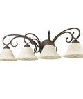 Homestead Bath Fixture In Rubbed Bronze With Tea Stone Glass 32W X 9H X 10D Transitional Style Vanity Light Bar