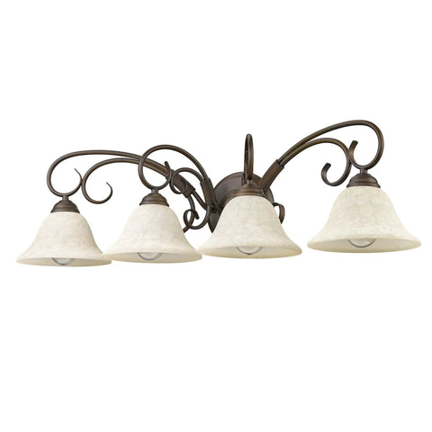 Homestead Bath Fixture In Rubbed Bronze With Tea Stone Glass 32W X 9H X 10D Transitional Style Vanity Light Bar
