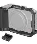 Camera Cage For Canon R50 V With Built In Ergonomic Silicone Grip Arca Quick Release Plate And Multiple Mounts