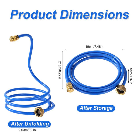 Standing Outdoor Hose Misting Cooling System With Portable Water Mister And Brass Nozzles, Hose Plugs And Washer dimensions