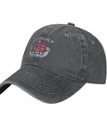 Denim Baseball Cap With Adjustable Metal Buckle, Classic Retro Trucker Sun Hat featuring Norway logo embroidery on front panel