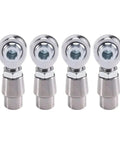 Rock Solid Heavy Duty Heim Joint Rod End Kit With Tube Adapters And Spacers 4Pc 5/8x18 Left Right Thread components in silver finish.