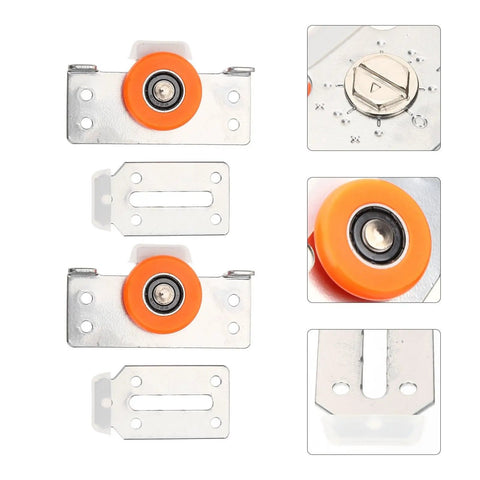 Full Extension Drawer Slides Set With Door Pulley For Sliding Cabinets, Quiet Tandem Rollers, Two Sets, Tool Free Installation