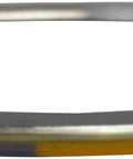 Spiral-wound gasket ring, metal with yellow outer band and gray stripe, 10-inch size