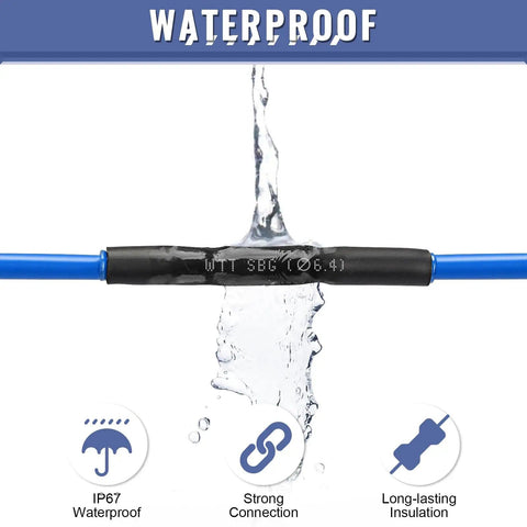 Pro Grade Heat Shrink Tubing Kit With Adhesive Lined 3 To 1 Ratio Marine Grade Shrink Wrap in waterproof test setup
