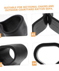 Close-up of 24 Piece Wicker Sofa Clips And Rattan Chair Fasteners, black plastic material, suitable for outdoor furniture connectors.