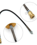 Heavy Duty 4500 Psi Pcp Compressor Oil Water Separator With Reusable Washable Element For High Pressure Air Pumps showing flexible metal hose and brass fittings.