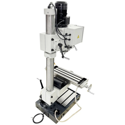 Gear Head Vertical Drill Press With Auto Feed For Drilling Milling And Tapping M20, Spindle Tilt To 45 Degrees, 45mm Drilling Capacity.