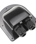 IP68 Waterproof Solar Cable Entry Gland With Double Cable Entry Housing For RVs Caravans Marine Boats And Cabins Black Weather Resistant UV Safe ABS Durable Lightweight Design With Wind Noise Reducing Curved Top For Easy Mounting