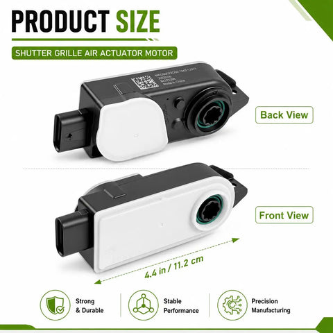 Front Grille Active Aero Shutter Actuator Motor Direct Replacement For 84375398 rear and front view showing size 4.4 inches.