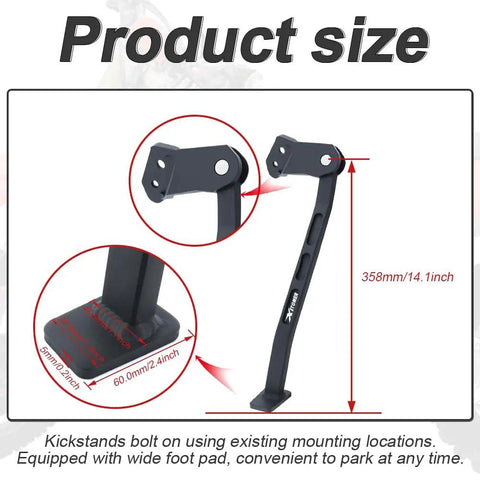 Dirt Bike Kickstand Side Stand For Honda CRF450R 2019 To 2026 CRF250R 2019 To 2026 CRF250RX 2024 CRF450RWE 2024 6061 Aluminum Auxiliary Stand