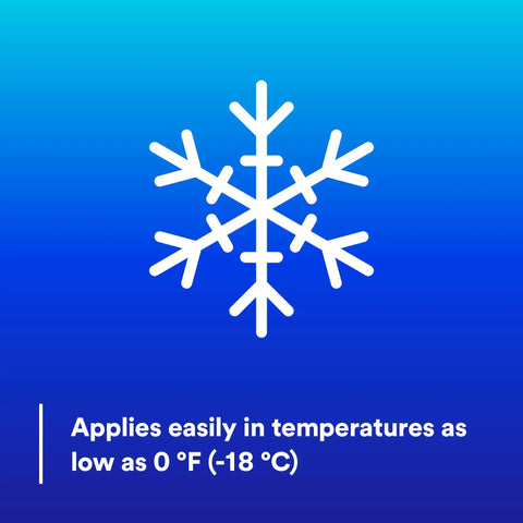 Snowflake icon indicating Aluminum Foil Tape 1558HT White For Cold Weather Grip High Tack usage in low temperatures