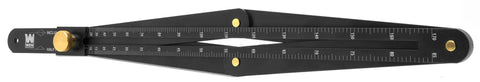 Sturdy Aluminum Angle Finder And Miter Bevel Gauge For Woodworkers, Tracks Custom Corners From Ten To One Seventy Degrees With Laser Etched Scale Nailing Spot On Results When Fitting Crown Molding Or Setting Laminate Flooring, showcasing the laser scale and solid design.