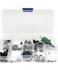 Ultimate ZhXu Shuo 1 Box Screw Kit For Industrial Sewing Machines With Metal Fasteners organized in a clear plastic box.