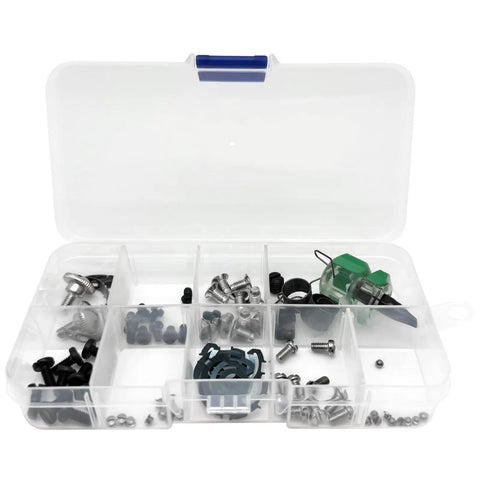 Ultimate ZhXu Shuo 1 Box Screw Kit For Industrial Sewing Machines With Metal Fasteners organized in a clear plastic box.
