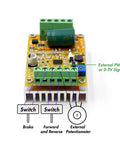 Front view of 380W Three-Phase DC Brushless Motor Speed Controller Sensorless Hall-Less PWM with terminal blocks.