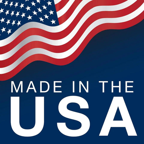 Patriotic Made in the USA graphic with American flag.