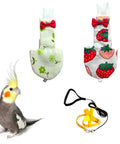 Two Pack Bird Diapers With 78 Inch Flying Leash Reusable Feather Friendly Fly Ready Flight Suit With Waterproof Inner Layer