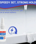 Crystal Clear Glass Adhesive For Cracks And Repairs Heavy Duty Waterproof And Heat Resistant Glue bottle with glue bonding surface