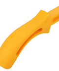 Close-up of ergonomic handle on Safety Yellow Push Stick For Table Saw And Other Woodworking Tools Keeps Hands Safe Guides Stock