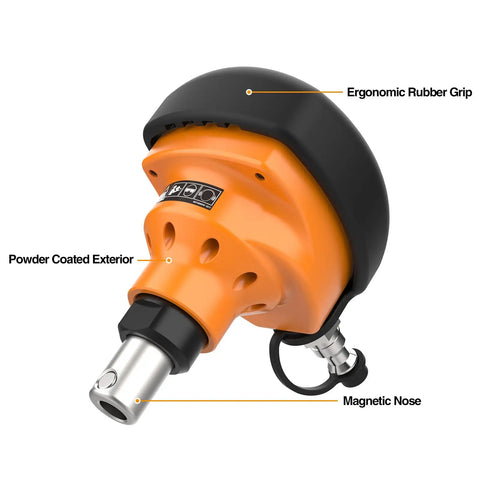 Second Generation Pneumatic Mini Palm Nailer Pro Grade Power with ergonomic rubber grip and magnetic nose