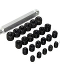 Transfer Screw Set Metric M6 M8 M10 M12 with six screws per size and wrench holder for precise hole locating in jigs