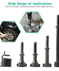5 Piece Smoothing Pneumatic Air Hammer Chisel Bits Kit With 4 Pro Grade Bits And Spring Alloy Steel Flat And Spherical Heads