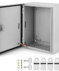 Built Like A Tank IP66 Waterproof Steel Electrical Enclosure For Outdoor Projects with lock and hinges, heavy duty design.