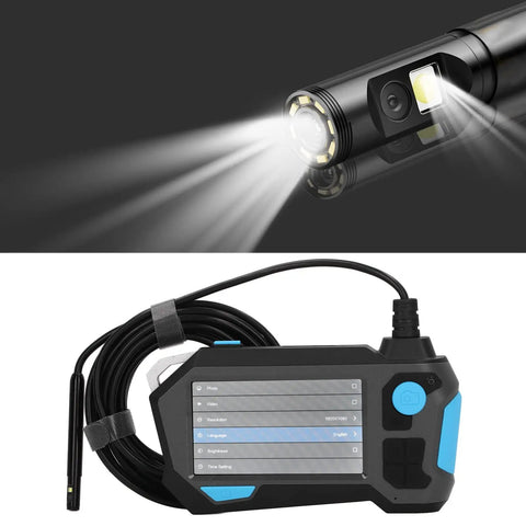 9mm Dual Camera Industrial Borescope With 4.5 Inch HD Display And IP68 Waterproof Build Featuring Five Meter Flex Cable and LED light