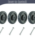 5 Inch Shopping Cart Replacement Wheels Kit With Polyurethane Tread Stepped And Full Tread Face Double Ball Bearing