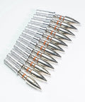 12 Pack 100 Grain Field Points With Aluminum Inserts For 6.2mm ID Arrows And 7.4 To 7.6mm OD Shafts 8-32 Thread Rubber Ring To Keep Points Tight Easy Swap For Bow Hunting And Target Practice. Metal field points arranged in a line with rubber rings.
