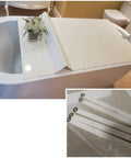 Chill Mode On With This Premium Foldable Insulated Bathtub Cover And White PVC Bath Tray on a bathtub with flowers.