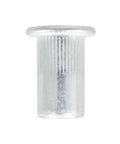 Close-up of single metal rivet from Aluminum Rivet Nuts Kit 100 Pcs 10-24 UNC Fasteners For Auto And DIY Projects Built Tough And Lightweight Easy