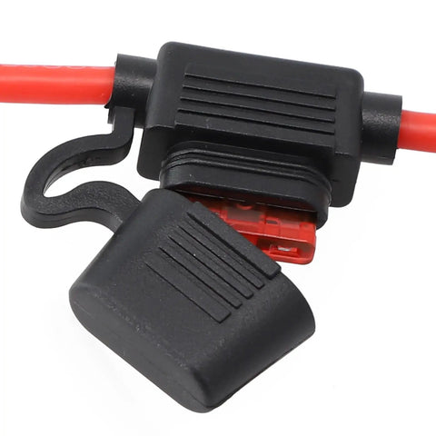 Close-up of the connection on Badass Heavy Duty Waterproof Extension Cord 10 AWG 50A Power Cable with protective cover.
