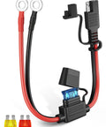 1.25Ft SAE To O Ring Terminal Harness And Battery Charger Cord With 10A 15A 20A Fuses UL Certified 2 Pin SAE Connector