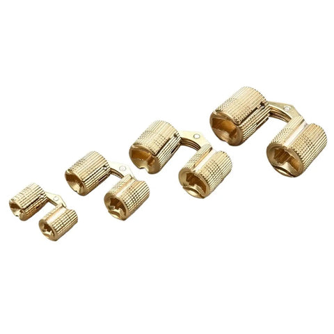 Brass Hidden Cabinet Hinges 8 To 12mm Concealed Barrel Copper Invisible Door Hinge Set 2 Pack For Cabinets And Doors With Smooth