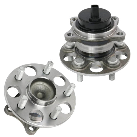 4 Piece Wheel Bearing Hubs Assembly Kit For Toyota Corolla 2019 Through 2023 And Prius 2016 Through 2022 And Prius Prime 2017 Through 2022 Front And Rear Replacement Set Drop In Ready, showing front and rear wheel hubs