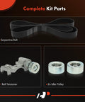 All-In-One Serpentine Belt Drive Kit For Toyota Camry 2007-2011, Sienna 2007-2010, Avalon 2005-2012, Lexus RX350 2007-2009, ES350 2007-2012 3.5L V6 Includes Belt, Tensioner, And Idler Pulleys